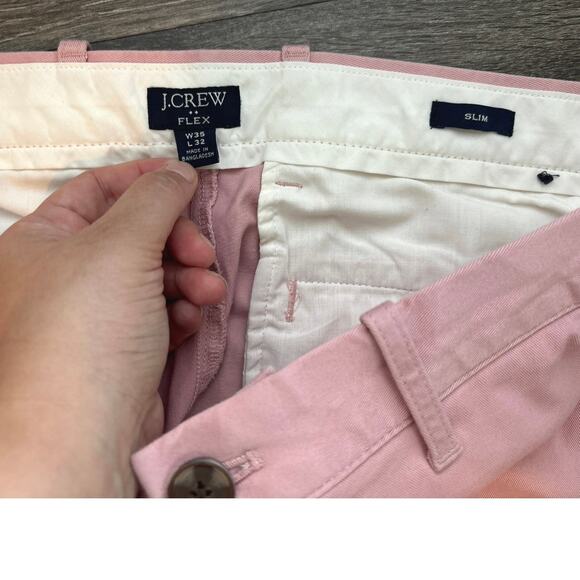 J.Crew Slim Fit Flex Chino Pant In Iced Quartz Pink Size 35x32 - Picture 5 of 8